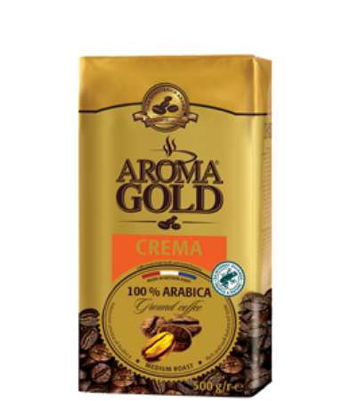 Кофе натуральный жареный молотый Aroma Gold Crema 500г