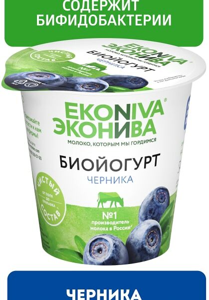 Биойогурт ЭкоНива с черникой 2.8% 125г