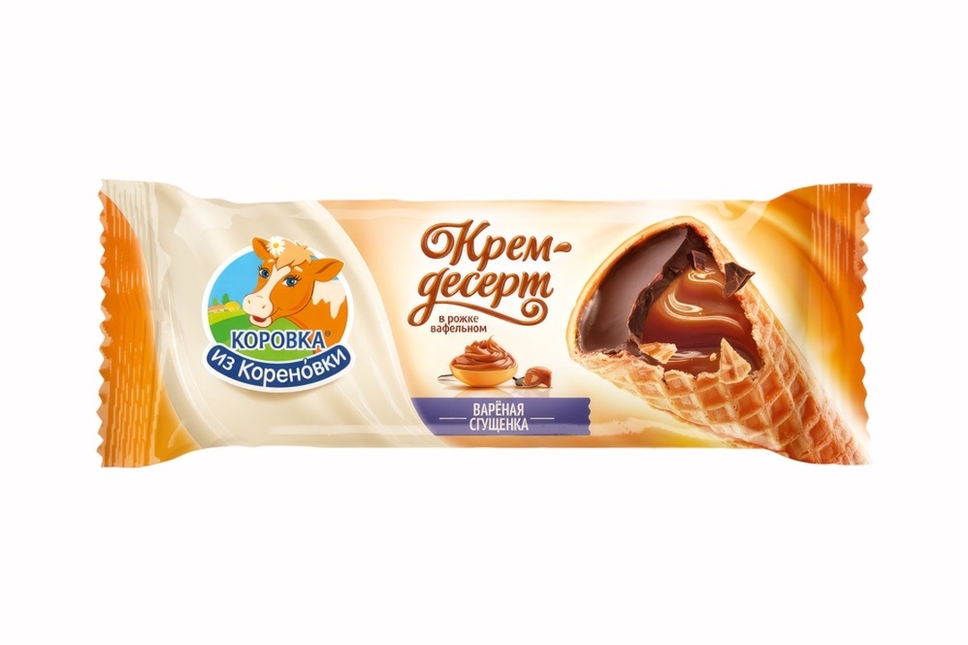 

Крем-десерт Коровка из Кореновки Рожок вафельный с вареной сгущенкой 25% 40 г