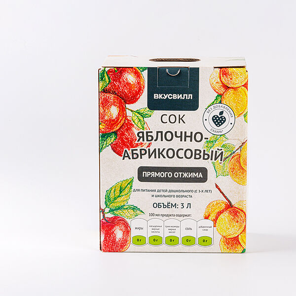 Сок яблочно-абрикосовый, 3л