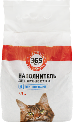 

Наполнитель глиняный для кошачьего туалета 365 Дней впитывающий 2.5 кг