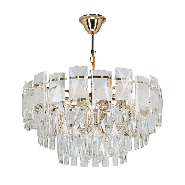 Люстра Бриз, Е27, 60 Вт, золото, хрусталь 61х30 см