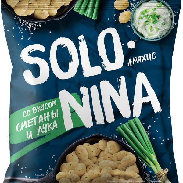 Арахис Solo Nina жареный со вкусом сметаны и лука, 70 г