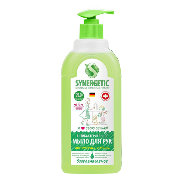 Жидкое мыло Synergetic антибактериальное лемонграсс-мята
