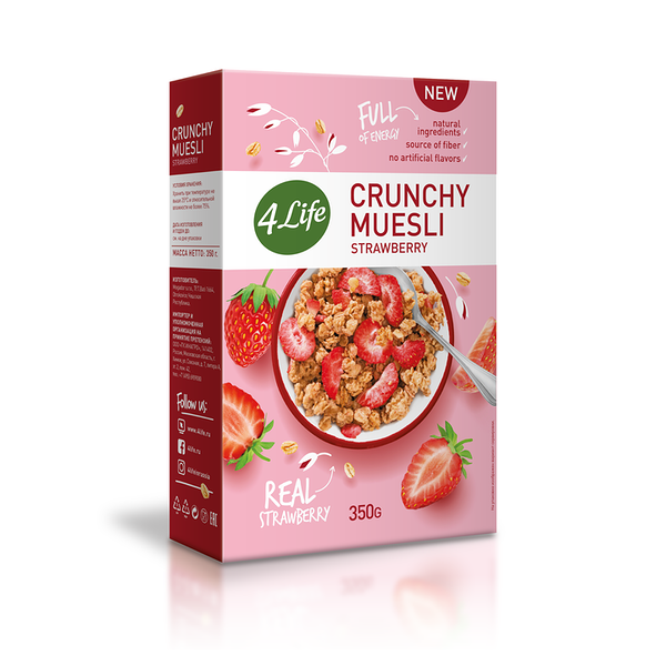 Мюсли 4life клубничные хрустящие  