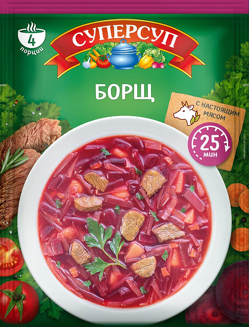 

Борщ Русский продукт Суперсуп с настоящим мясом 70 г
