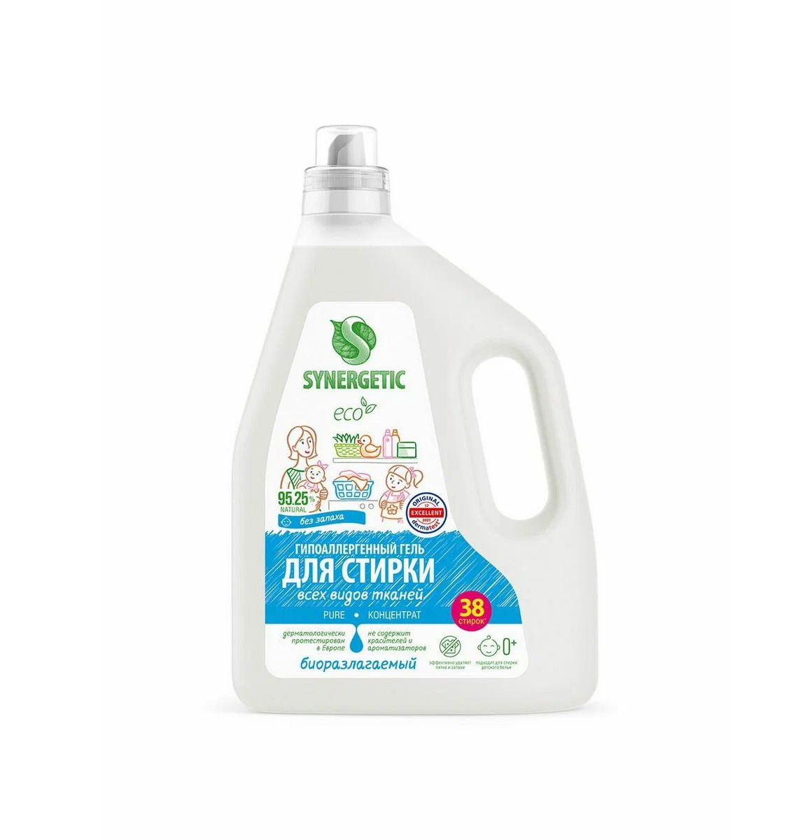 

Гель для стирки Synergetic Pure биоразлагаемый концентрированный 2.28 л