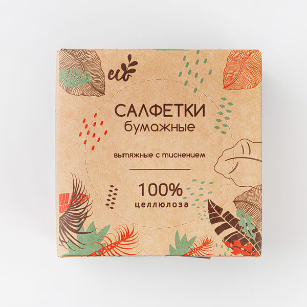 Салфетки бумажные в картонном диспенсере, 100 листов