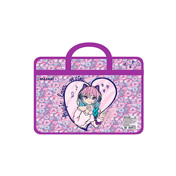 Папка детская MORE ANIME А4   330*260*75 мм   пластиковая с ручками M-16904