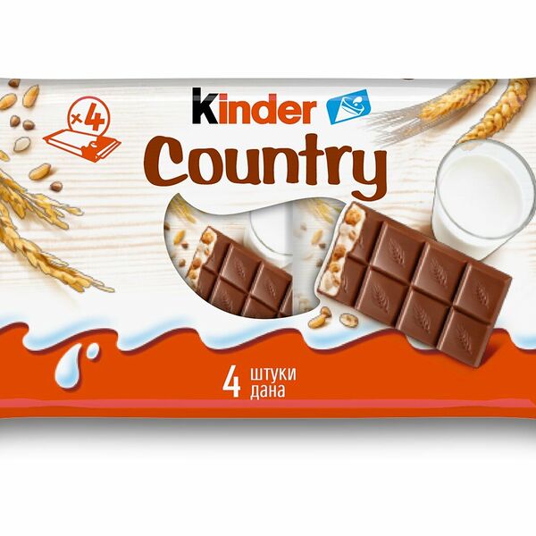 Шоколад Kinder Country с молочно-злаковой начинкой 4x23.5 г