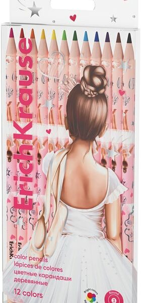 Карандаши цветные ErichKrause Pointes деревянные грифель 3мм 12 цветов