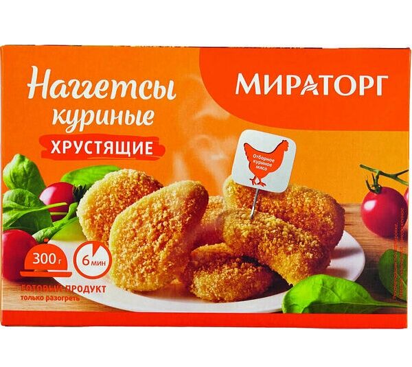 Наггетсы куриные Мираторг хрустящие, 300г