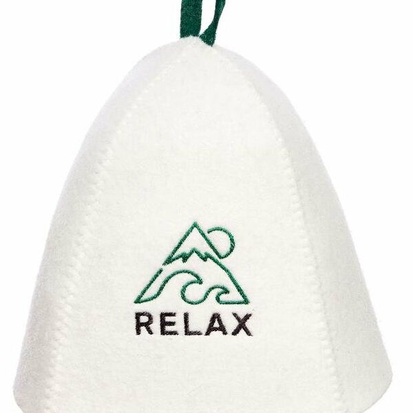 Шапка для бани ГлавБаня с вышивкой Relax войлок