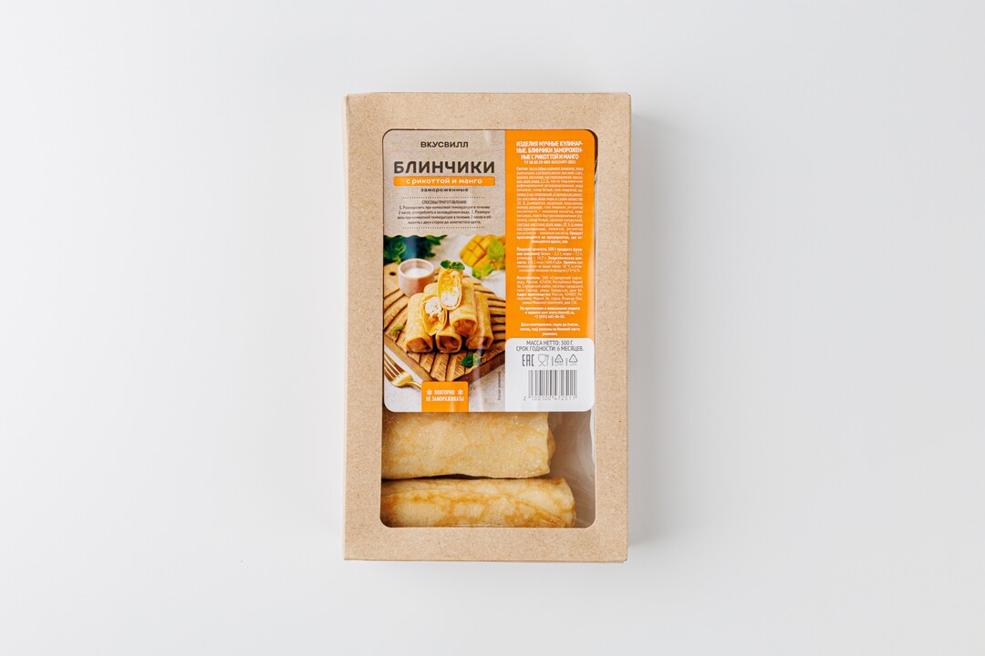 

Блинчики с рикоттой и манго, замороженные