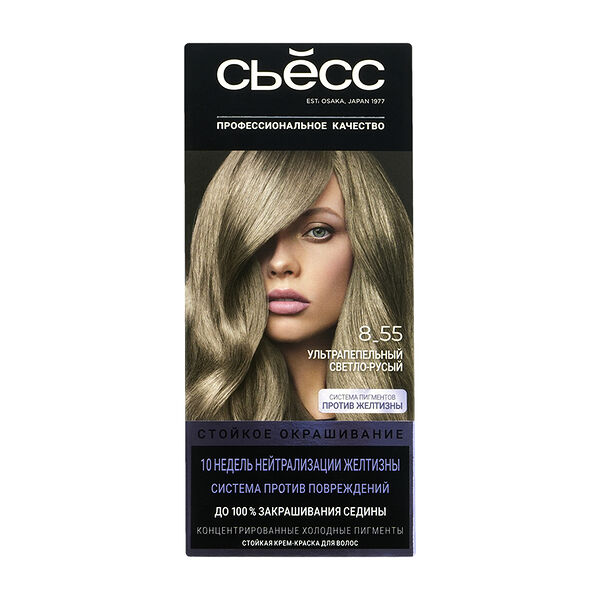 Крем-краска для волос Сьёсс тон 8-55 Ультрапепельный светло-русый 115 мл