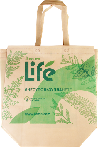 

Экосумка хозяйственная ЛЕНТА бежевая спанбонд 44x43x10см