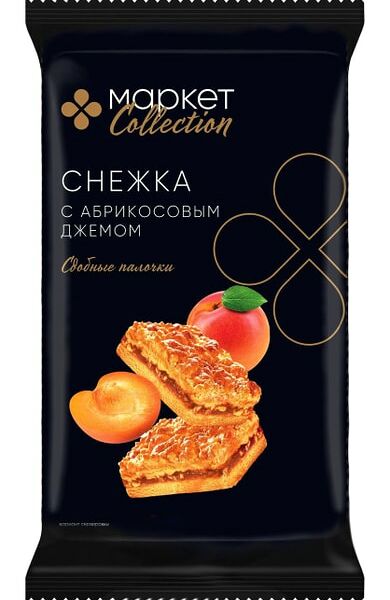 Палочки Маркет Collection Снежка сдобные с абрикосовым джемом 370г