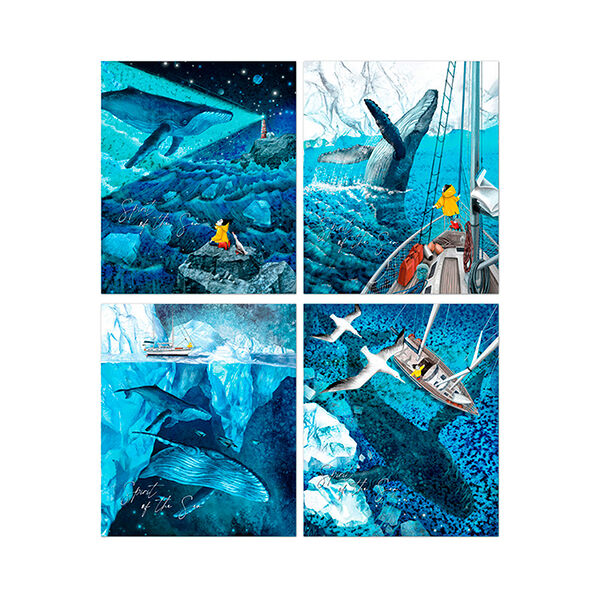 Тетрадь Девочка и киты 48л скрепка 3302