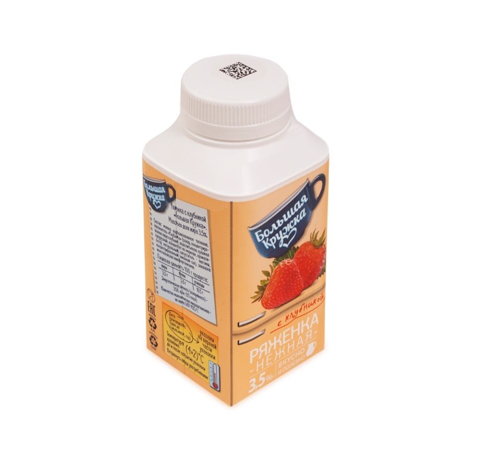 

Ряженка Большая кружка с Клубникой 3.5% 280 мл