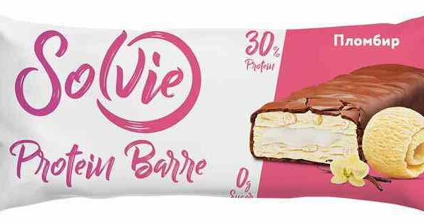 Батончик протеиновый Solvie Protein Barre пломбир без сахара