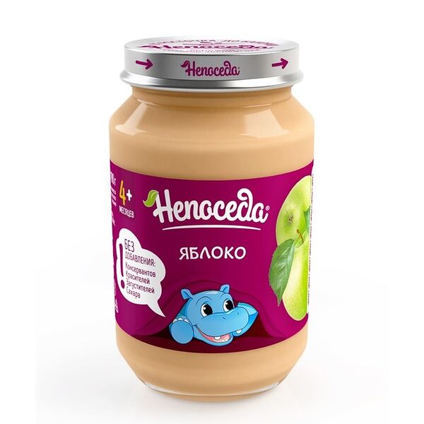 Пюре фруктовое Непоседа яблоко без сахара с 4 месяцев