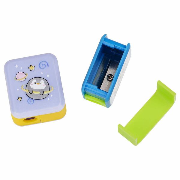 Точилка MESHU Bubble friends пластиковая, 1 отверстие, в ассортименте
