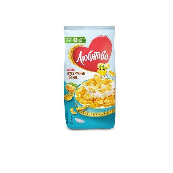 Хлопья Любятово 270г кукурузные легкие