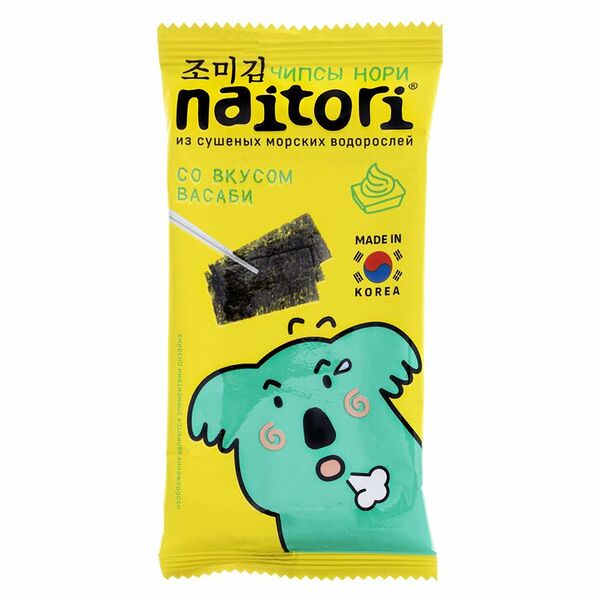 Чипсы Naitori нори из сушеных морских водорослей васаби 3 г