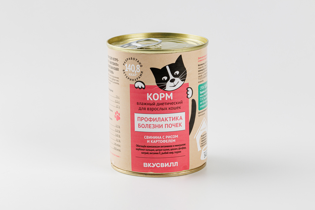 

Диетический влажный корм для кошек ВкусВилл профилактика болезни почек, 340 г