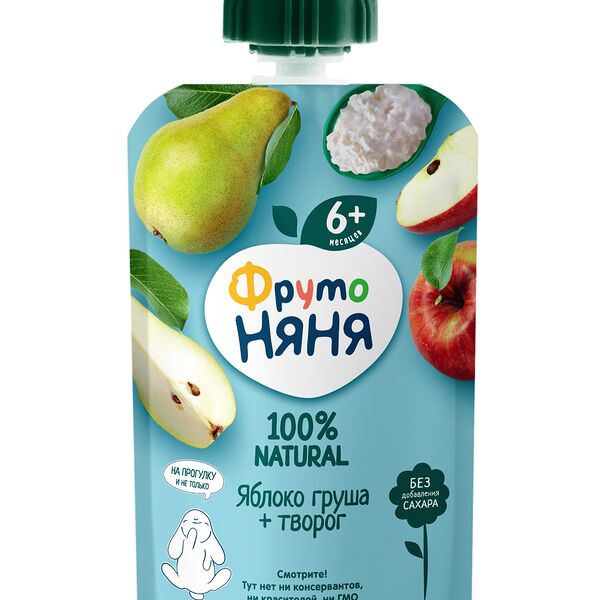 Пюре Фруто Няня из яблок и груш с творогом