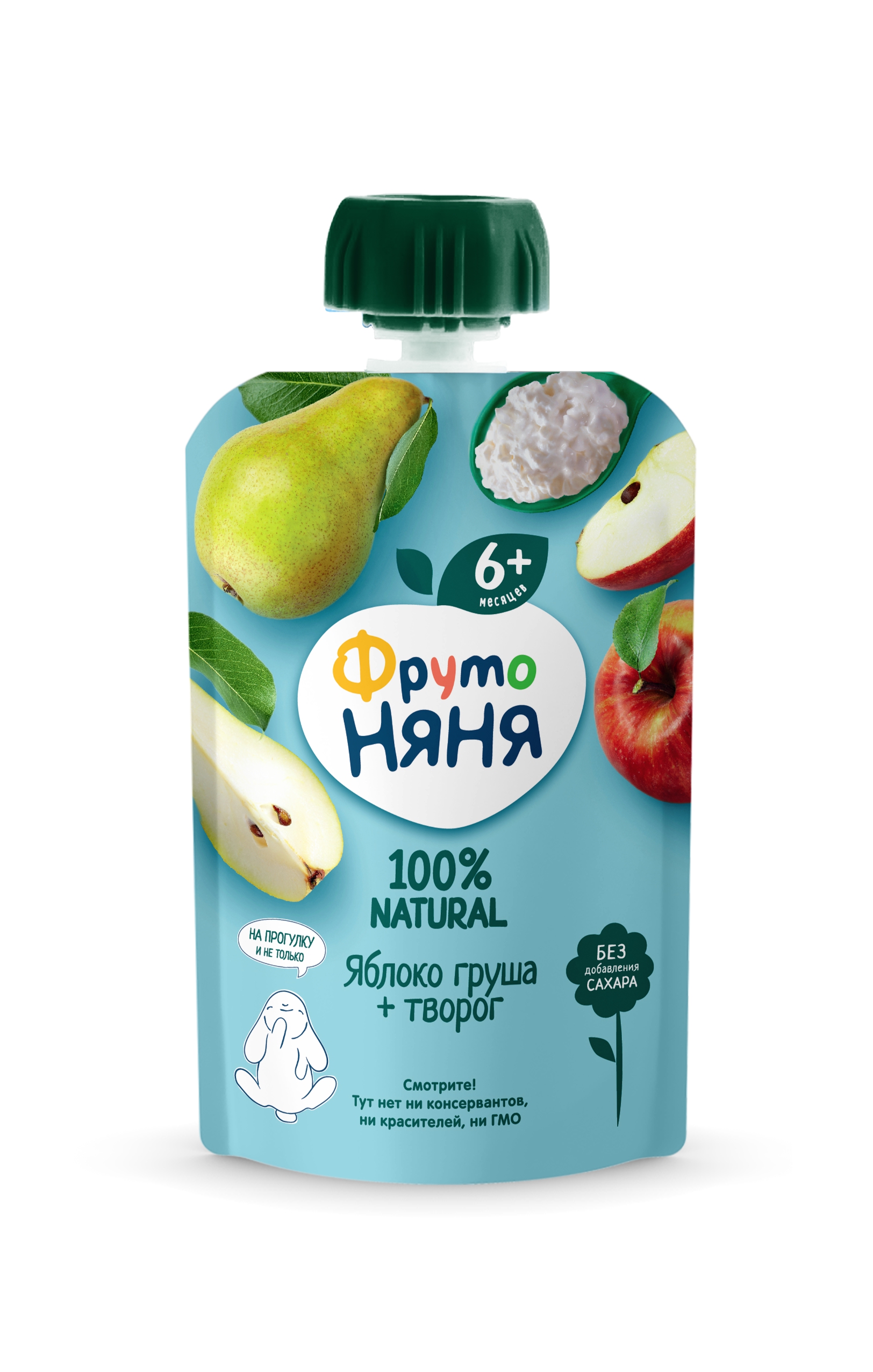 

Пюре Фруто Няня из яблок и груш с творогом, 90 г