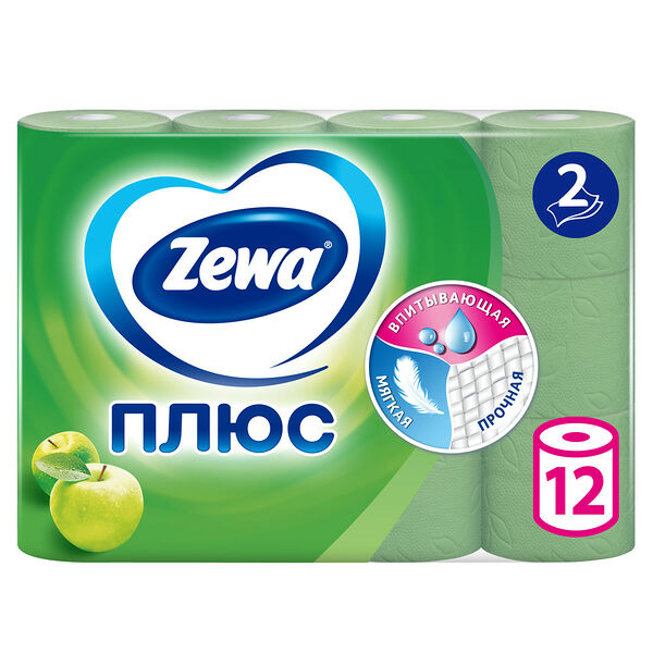 Туалетная бумага Zewa Плюс Яблоко