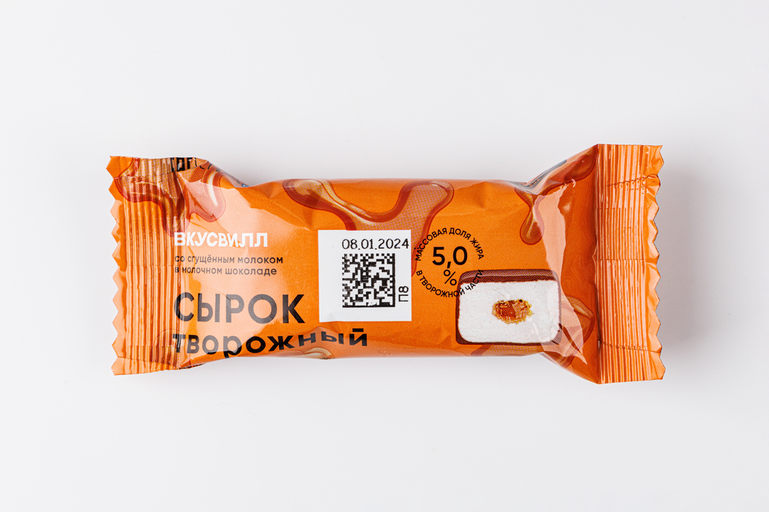 

Сырок творожный ВкусВилл со сгущённым молоком 5% 40 г