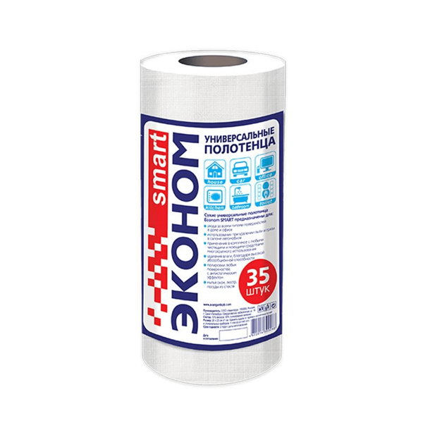 Полотенца Эконом Smart универсальные, 20х23 см, 35 шт., 1 рулон