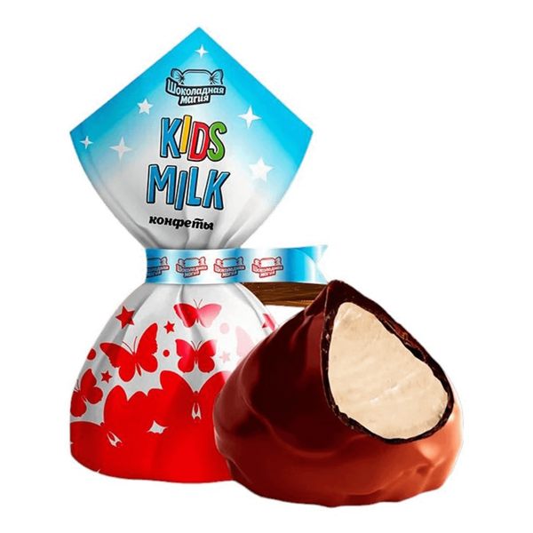 Конфеты ШОКОЛАДНАЯ МАГИЯ Kids Milk кремовые, глазированные глазурью