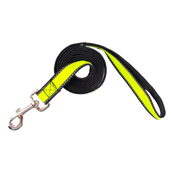 Поводок для собак нейлон светоотражающий салатовый 25x2 м