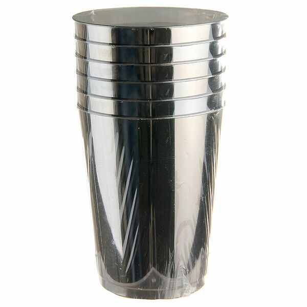 Стакан Круглый одноразовый серебряный 6 шт 300 мл