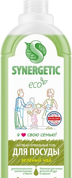 Средство для мытья посуды Synergetic биоразлагаемое с ароматом Зеленый чай 1л