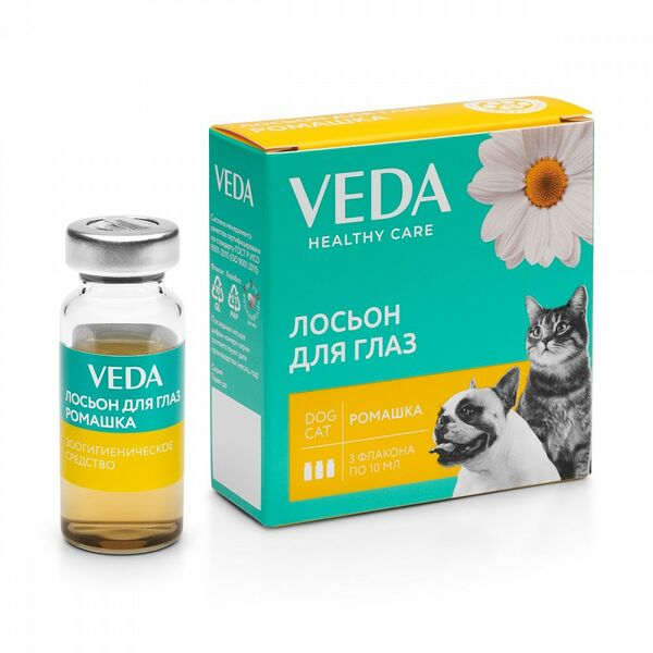 Лосьон для животных Veda ромашка для глаз 3х10 мл