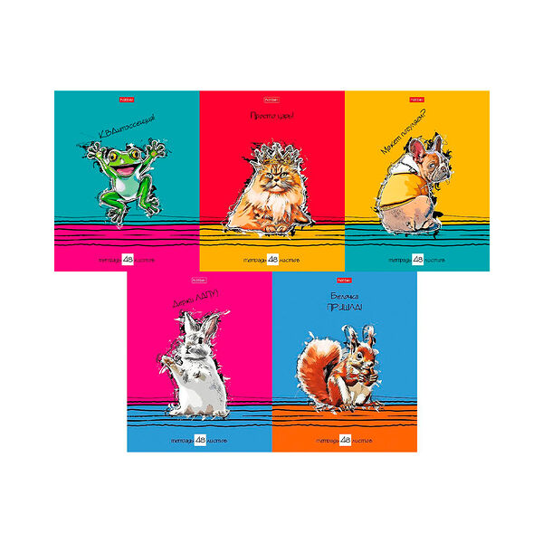 Тетрадь  ЗооСтатус 48л А5ф линия 65г/кв.м на скобе скругл углы  48Т5В2