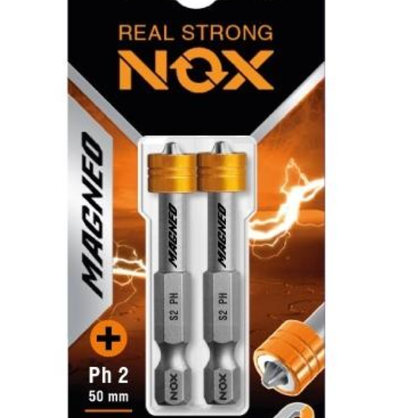 Бита с магнитной насадкой Magneo, Е6,3, PH2, 50мм, карта, 2шт