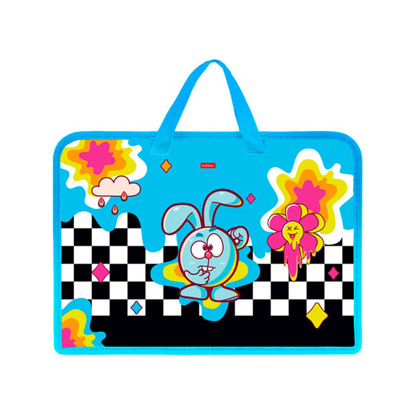 Папка для тетрадей пластик А4ф Hatber -Смешарики 1 отд с ручк245х340х35мм на молнии в индив упак AMn_07061  Папка