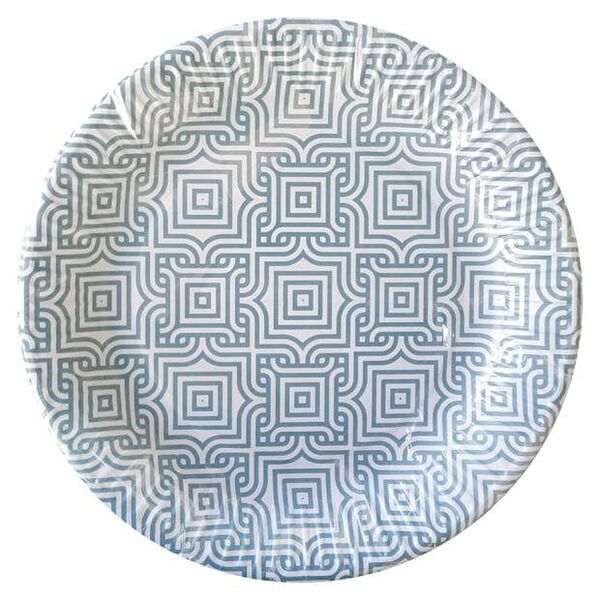 Тарелка одноразовая бумажная Средиземноморский узор d 23 см, 6 шт