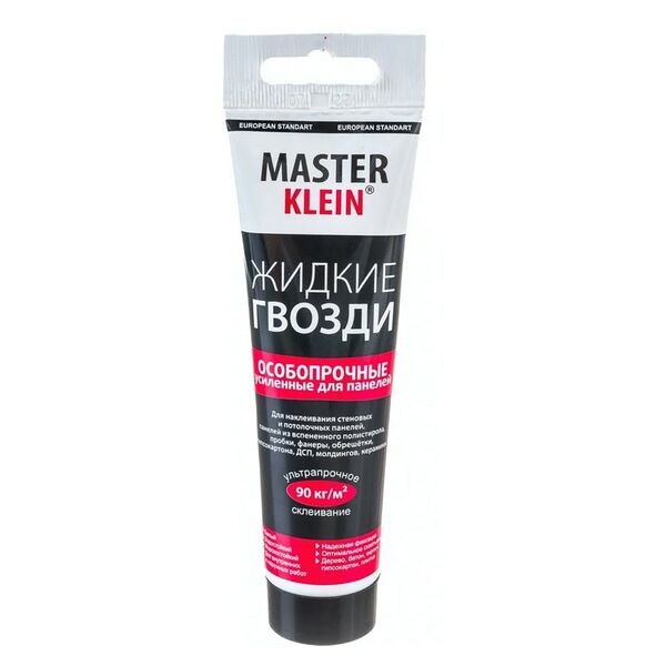 Клей монтажный жидкие гвозди Master Klein для панелей, особопрочный, усиленный, белый, 125 г