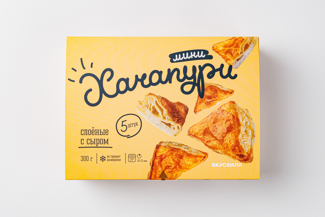 

Хачапури ВкусВилл мини слоеные с сыром, замороженные 300 г