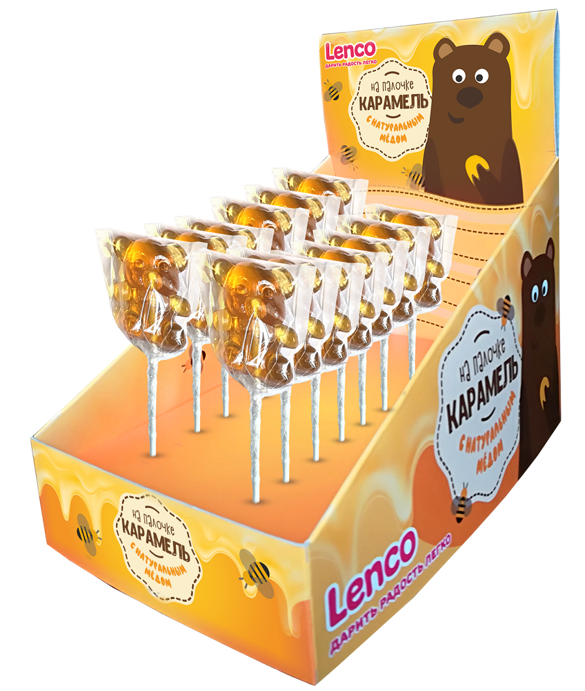

Леденец на палочке Lenco Мишка с медом 20г