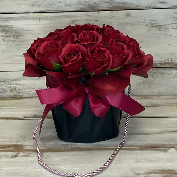 Роза из мыла - 21 шт., Коробка 15*13 - 1 шт.