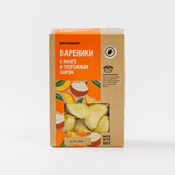 Вареники ВкусВилл c манго и творожным сыром, 500 г