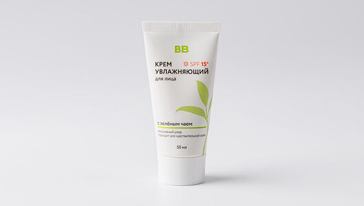 Крем увлажняющий Вкусвилл для лица с зеленым чаем SPF 15+, 50 мл