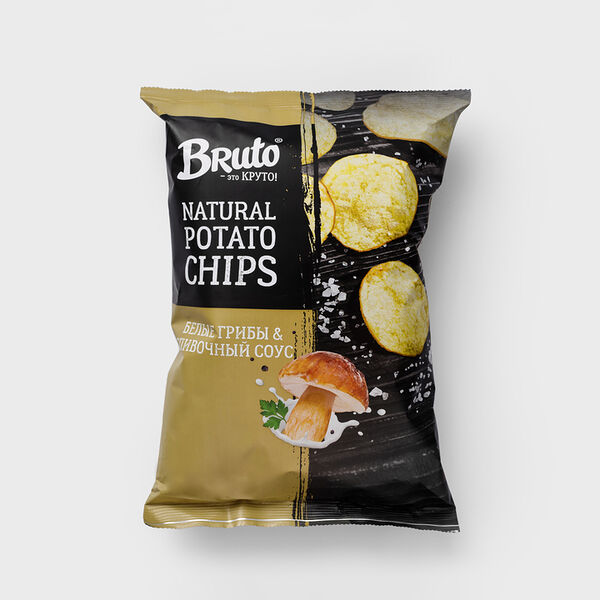 Чипсы картофельные Bruto NPC белые грибы и сливочный соус